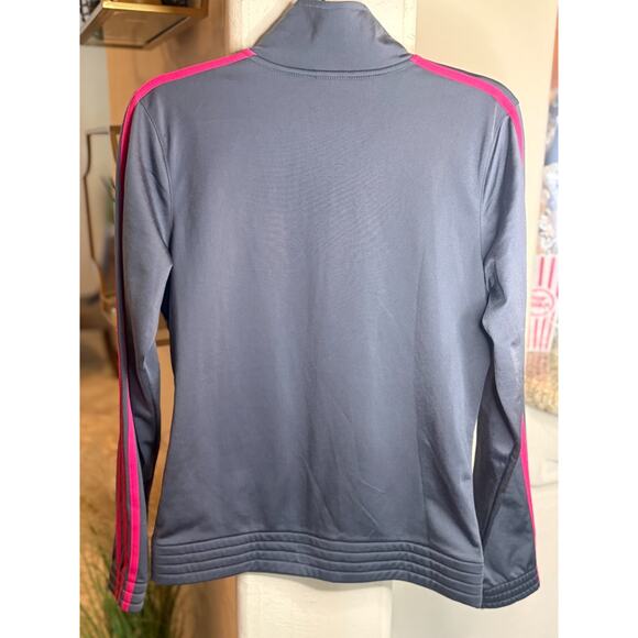 Adidas Women's Classic Gray/ Pink 3 Stripe Full Zip Jacket Size Small 2-6 - Picture 4 of 4